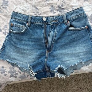 Garage Distressed Blue Jean Shorts